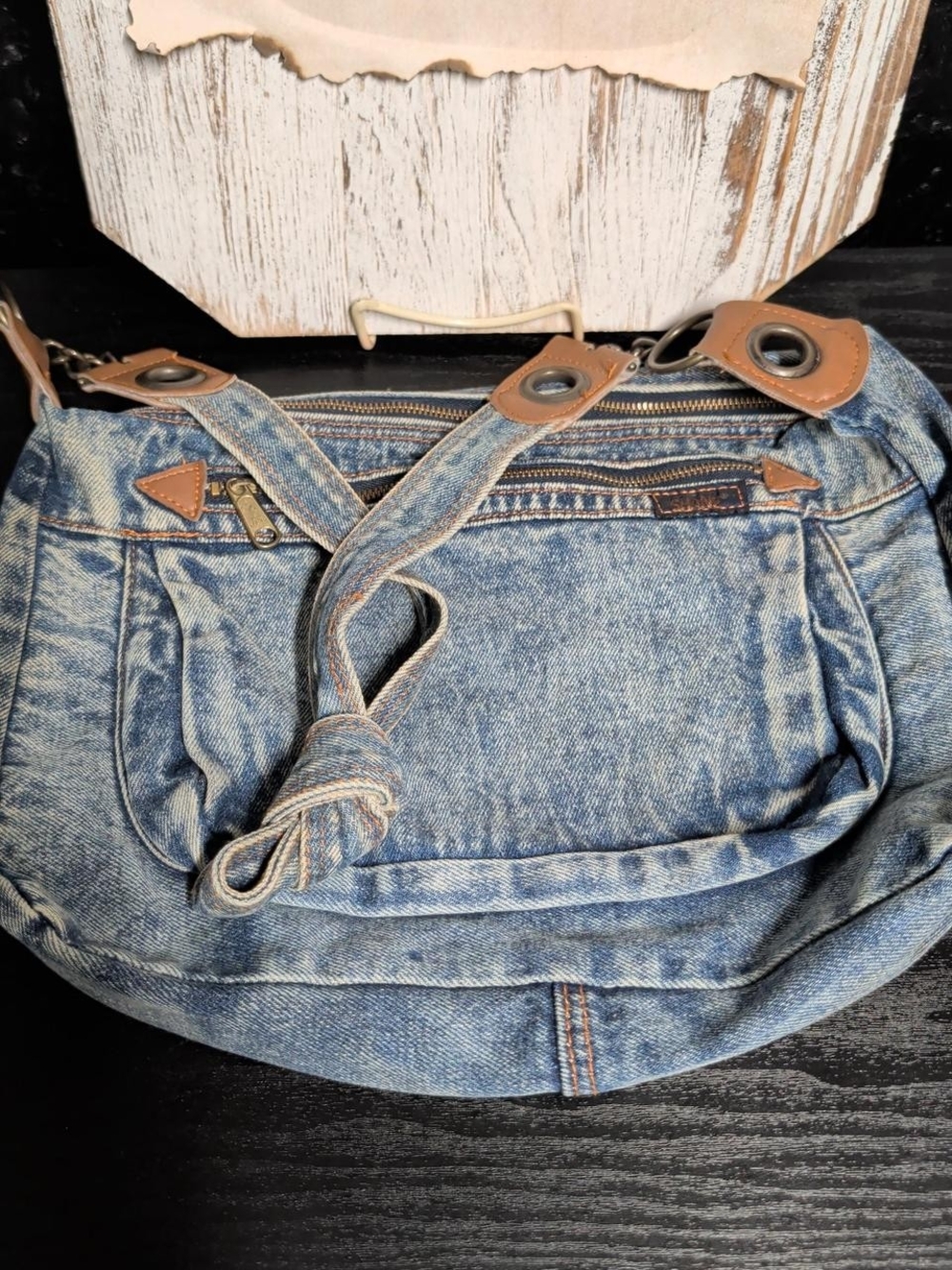 2nd Vintage 80s/90s Shane Acid Wash Denim Crossbody Bag